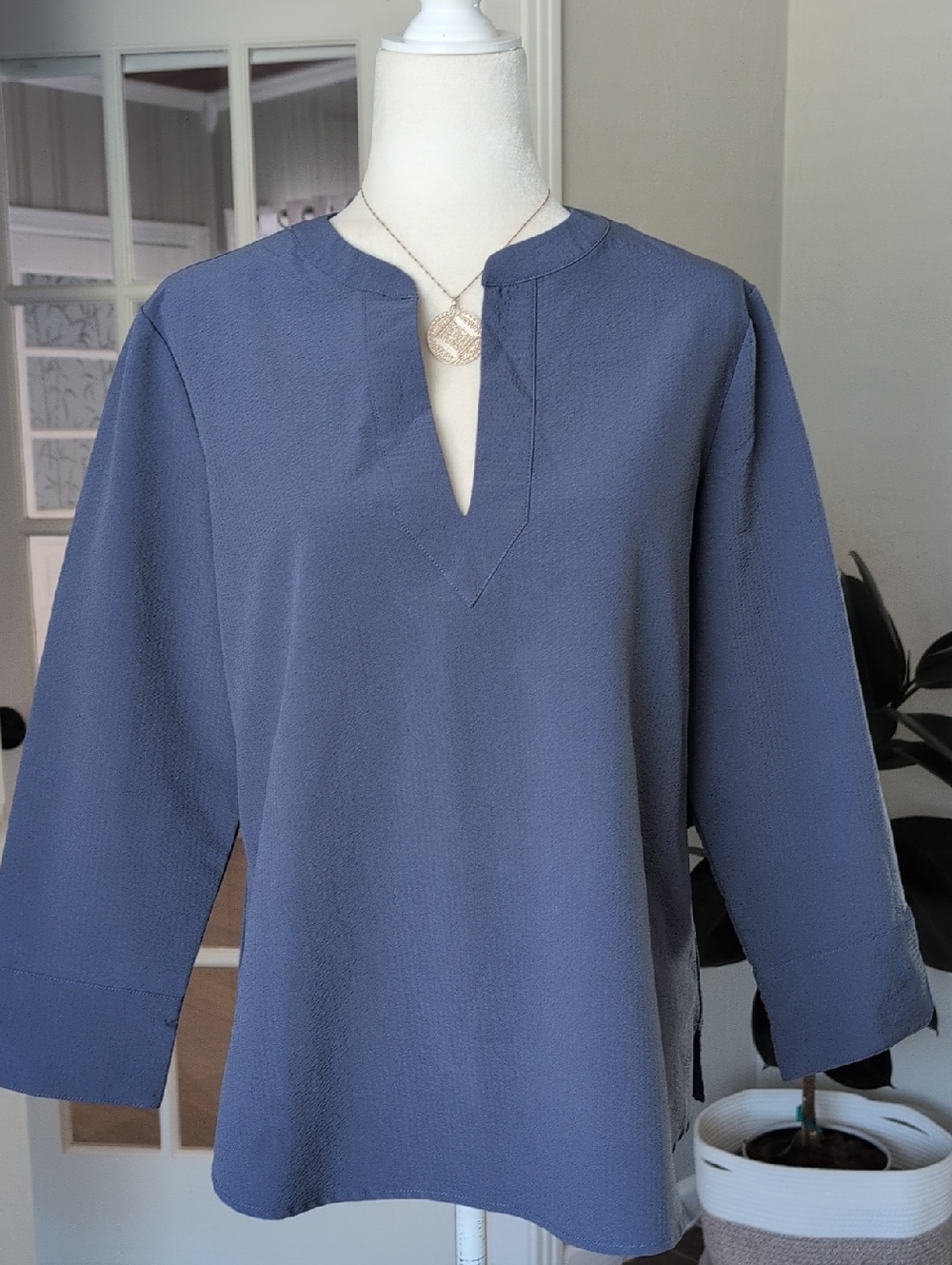 Vineyard Vines Performance Textured Tunic Top in Navy Blue Large